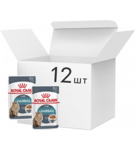 Упаковка влажного корма для котов для выведения волосяных комков Royal Canin Hairball Care 12 шт по 85 г