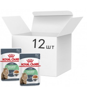 Упаковка влажного корма для взрослых кошек Royal Canin Digest Sensitive 12 шт по 85