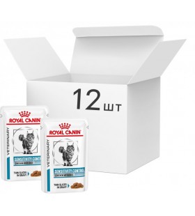 Упаковка влажного корма для взрослых кошек Royal Canin Sensitivity Control Chicken Cat Pouches 12 шт х по 85 г 