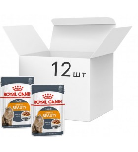 Упаковка влажного корма для взрослых кошек Royal Canin Intense Beauty in Gravy 12 шт по 85 г
